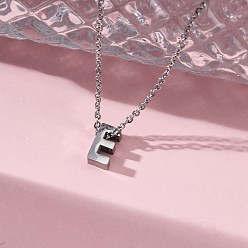 Letter E 304 подвесные из нержавеющей стали ожерелья, буквы, Письмо E, 15.94 дюйм(40.5см)~16.14 дюйм(41см)+54мм удлинитель, буквы: 10x5x4 мм.