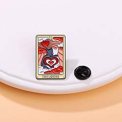 Colorful Tarot Card Alloy Enamel Pins, Cute Animal Cartoon Brooch, Valentine's Day Love Cat Clothes Decorations Bag Accessories, Colorful, 30x20mm