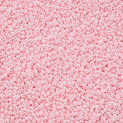 Розовый Fgb 6/0 круглый стеклянный бисер класса А, Цейлон, туманная роза, 4x3 мм, отверстие : 1 мм, Около 4500 шт / фунт
