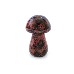 Красный Обсидиан Фигурки целебных грибов из натурального красного дерева и обсидиана, Украшения из камня с энергией Рейки, 35 мм