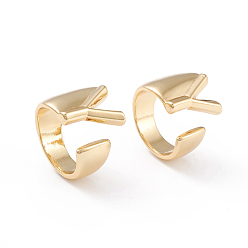 Letter Y Brass Cuff Rings, Open Rings, Long-Lasting Plated, Real 18K Gold Plated, Letter.Y, Size 6, 17mm