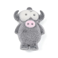 Свинья Силиконовые подвески с анималистическим рисунком, серые, свинья, 49.5x35x22 мм, отверстие : 2 мм