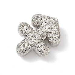 Стрелец Подвески из латуни с микропаве из прозрачных кубических цирконий в виде двенадцати созвездий, без кадмия и без свинца, долговечный, стойки покрытие, платина, Стрелец, 13.5x10.5x5 мм, отверстие : 3x2 мм