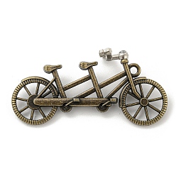 Antique Bronze Tibetan Style Alloy Pendants, Bicycle, Antique Bronze, 26x52.5x18mm, Hole: 2.5x2mm