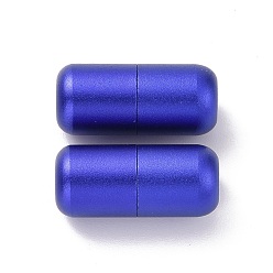 Синий Винтовая застежка из окрашенного распылением алюминия, колонка, аксессуары для замков для шнурков, синие, 18x8 мм, отверстие : 3.5 мм