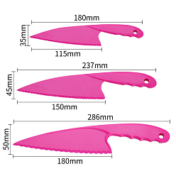 Камелия Пластиковый нож для торта, с термопластичной резиной, кухонный инструмент для выпечки, камелия, 180~286x35~50 мм, 3 шт / комплект