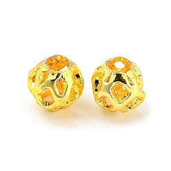 Golden Messing Perlen, langlebig überzogen, Bleifrei und cadmium frei, Hohl rondelle, golden, 4x3.5 mm, Bohrung: 1.4 mm