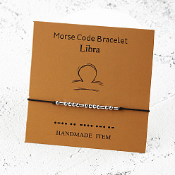 Libra Zodiac Bracelets with Morse Code & Constellation Paper Card - 12 Astrology Signs