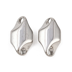 Rhombus 201 подвески из нержавеющей стали, цвет нержавеющей стали, не тускнеет, ромб, 21x11.5x5.5 мм, отверстие : 3.5 мм