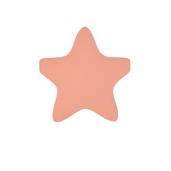 Light Salmon Star Silicone Beads, Chewing Beads For Teethers, DIY Nursing Necklaces Making, Light Salmon, 35x35mm