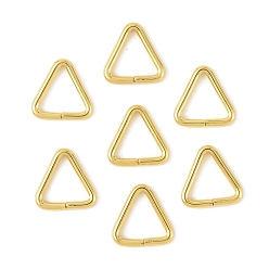 Real 18K Gold Plated SHEGRACE Brass Adjuster Triangle Buckles, Fit For Top Drilled Beads, Webbing, Strapping Bags, Cadmium Free & Nickel Free & Lead Free, Real 18K Gold Plated, 8x8x1mm, Hole: 5.5x5.5mm