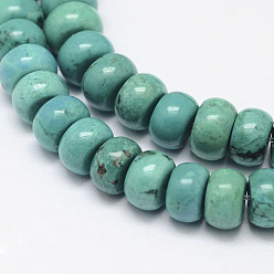 Howlite Natural Magnesite Beads Strands, Rondelle, Dyed & Heated, 6.5x4mm, Hole: 1mm, about 101pcs/strand, 15.7 inch(40cm).