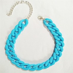 Blue Bold and Edgy Acrylic Cuban Link Choker for Men and Women