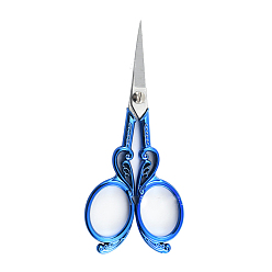 Blue Stainless Steel Scissors, Alloy Handle, Embroidery Scissors, Sewing Scissors, Blue, 115x48mm