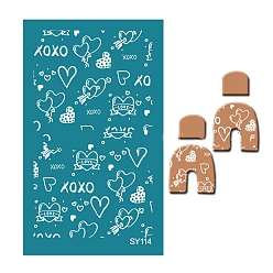 Word Polyester Silk Screen Printing Stencil, Reusable Polymer Clay Silkscreen Tool, for DIY Polymer Clay Earrings Making, Word, 11x6.5cm