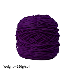 Фиолетовый 190g 8-слойная молочная хлопчатобумажная пряжа для тафтинговых ковриков, пряжа амигуруми, пряжа для вязания крючком, для свитера, шапки, носков, детских одеял, фиолетовые, 5 мм