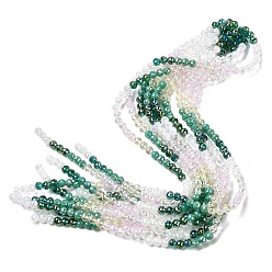 Темный Голубой Стеклянные бусины с гальваническим покрытием , круглые, граненый(32 граненый), градиент цвета, темные голубые, 6 мм, отверстие : 1.2 мм, около 61 шт / нитка, 12.60'' (32 см)