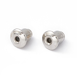 Platinum Brass Ear Nuts, Earring Backs, Platinum, Size: about 5mm long, 5mm wide, hole:1mm