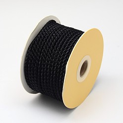 Black Braided Nylon Threads, Black, 3mm, about 21.87 yards(20m)/roll