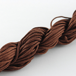 Saddle Brown Nylon Thread, Nylon Jewelry Cord for Custom Woven Bracelets Making, Saddle Brown, 1mm, about 26.24 yards(24m)/bundle, 10bundles/bag, about 262.46 yards(240m)/bag