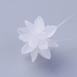 White Glass Woven Beads, Flower/Sparkler, Made of Horse Eye Charms, White, 13mm