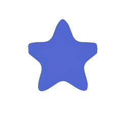 Royal Blue Star Silicone Beads, Chewing Beads For Teethers, DIY Nursing Necklaces Making, Royal Blue, 35x35mm