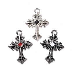 Mixed Color Alloy Pendant with Enamel, Cross, Mixed Color, Mixed Color, 55.5x38.5x5mm, Hole: 5.5mm