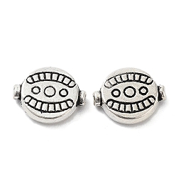 Antique Silver Tibetan Style Alloy Beads, Cadmium Free & Lead Free, Oval, Antique Silver, 10x12x3mm, Hole: 1.2mm