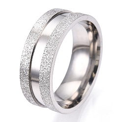 Нержавеющая Сталь Цвет 201 рифленое кольцо из нержавеющей стали для мужчин и женщин, цвет нержавеющей стали, внутренний диаметр: 19 мм, широк: 8 мм