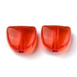 Красный Прозрачные акриловые бусины, половину овальной, красные, 8x9x5 мм, отверстие : 1.2 мм