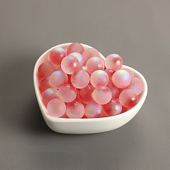 Rouge Perles de verre tchèques, sans trou, avec de la poudre de paillettes, ronde, rouge, 10mm