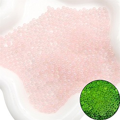Pink Luminous Bubble Beads, DIY 3D Nail Art Decoration Mini Glass Beads, Tiny Caviar Nail Beads, Pink, 2~2.5mm, about 2100pcs/bag.