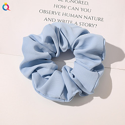 C240 Pure Color Silk Brocade - Sky Blue Однотонные тканевые резинки для волос из шелкового атласа, держатель для хвоста, повязка на голову