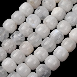 Rainbow Moonstone Бусины из натурального радужного лунного камня, бочкообразные бусины старого образца, 8~8.5x7~7.5 мм, отверстие : 0.7~0.9 мм, около 51~55 шт / нитка, 14.96~15.35'' (38~39 см)