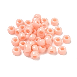 Light Salmon Opaque Plastic Beads, Barrel, Light Salmon, 9x6mm, Hole: 3.8mm, about 1950pcs/500g.
