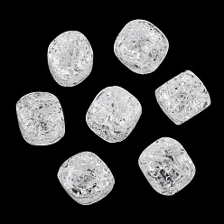 Clear Transparent Crackle Acylic Beads, Column, Clear, 16x13x13mm, Hole: 1.8mm, about 263pcs/500g