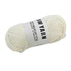 Snow Luminous Polyester Yarns, Glow in the Dark Yarn, for Weaving, Knitting & Crochet, Snow, 2~3mm, about 50m/skein