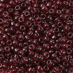 (2153) Black Cherry Lined Dark Amber Тохо 6/0 круглые бусины, японский бисер, (2153) черная вишня на подкладке, темно-янтарный, 4 мм, отверстие : 1.5 мм, Около 840 шт / 50 г