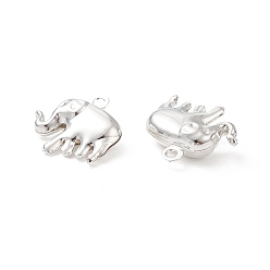 Silver 304 Stainless Steel Charms, Hollow Elephant, Silver, 14x15x5mm, Hole: 1.2mm