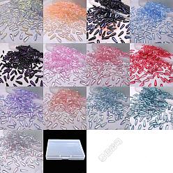 Couleur Mélangete 130 pièces 13 couleurs peinture cuite pendentifs en verre transparent, larme, avec de la poudre de paillettes, couleur mixte, 22.5x7x5mm, Trou: 1mm, 10 pcs / couleur