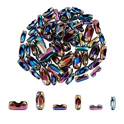 Rainbow Color Conectores de cadena de bolas de acero inoxidable unicraftale 304, color del arco iris, 9~13x3~6 mm, apto para cadena de bolas de 3~5.5 mm, 60 unidades / caja