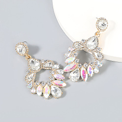 white Vintage Geometric Glass Crystal Earrings for Women Bohemian Party Jewelry