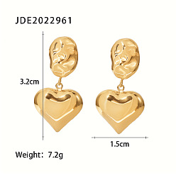 JDE2022961 14K Gold Plated Irregular Heart Pendant Earrings - European and American Style