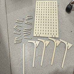 Цвет Древесины Настольная прямоугольная деревянная подставка для хранения ювелирных браслетов., с крючками, для браслетов, , брелки, деревесиные, 35x25 см