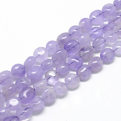 Amethyst Natural Amethyst Beads Strands, Oval, 6~10x4~7x4~7mm, Hole: 1mm, about 43~62pcs/strand, 15.7 inch