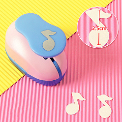Musical Note Plastic Paper Craft Hole Punches, Paper Puncher for DIY Paper Cutter Crafts & Scrapbooking, Random Color, Musical Note Pattern, 70x40x60mm