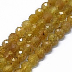 Apatite Natural Apatite Beads Strands, Faceted(64 Facets), Round, 6mm, Hole: 0.8mm, about 62~67pcs/strand, 15.16~15.55 inch(38.5~39.5cm)
