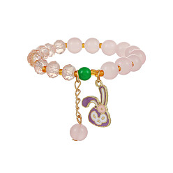 ZJ6361 Crystal Bracelet Women Vacation Style Oil Drop Rabbit Butterfly Handmade Bracelet - Colorful Luxury Hand Jewelry.
