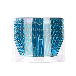 Deep Sky Blue Cupcake Aluminum Foil Baking Cups, Greaseproof Muffin Liners Holders Baking Wrappers, Deep Sky Blue, 65x30mm, about 100pcs/bag