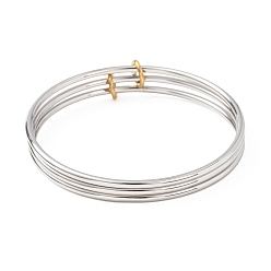 Нержавеющая Сталь Цвет 304 Многорядные браслеты из нержавеющей стали, простые браслеты для женщин, цвет нержавеющей стали, внутренний диаметр: 2.34 дюйм (5.95 см)